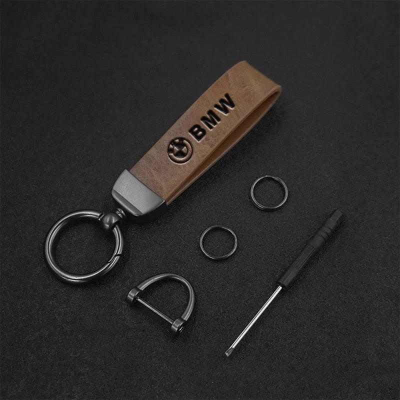 For BMW Performance E46 F30 E60 E90 F10 X5 E70 E39 E36 E87 X7 E Leather Car Keychain Key Chain Keying Pendant Holder Accessories