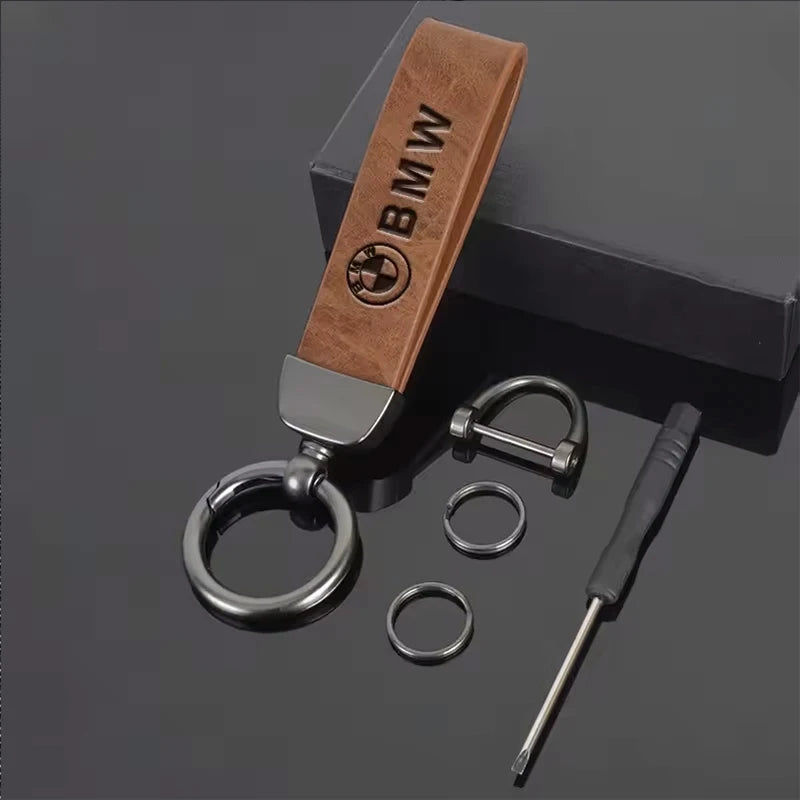 For BMW Performance E46 F30 E60 E90 F10 X5 E70 E39 E36 E87 X7 E Leather Car Keychain Key Chain Keying Pendant Holder Accessories