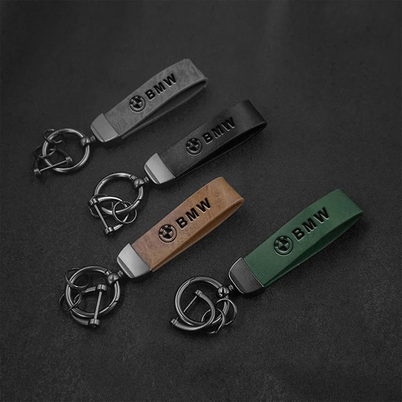 For BMW Performance E46 F30 E60 E90 F10 X5 E70 E39 E36 E87 X7 E Leather Car Keychain Key Chain Keying Pendant Holder Accessories