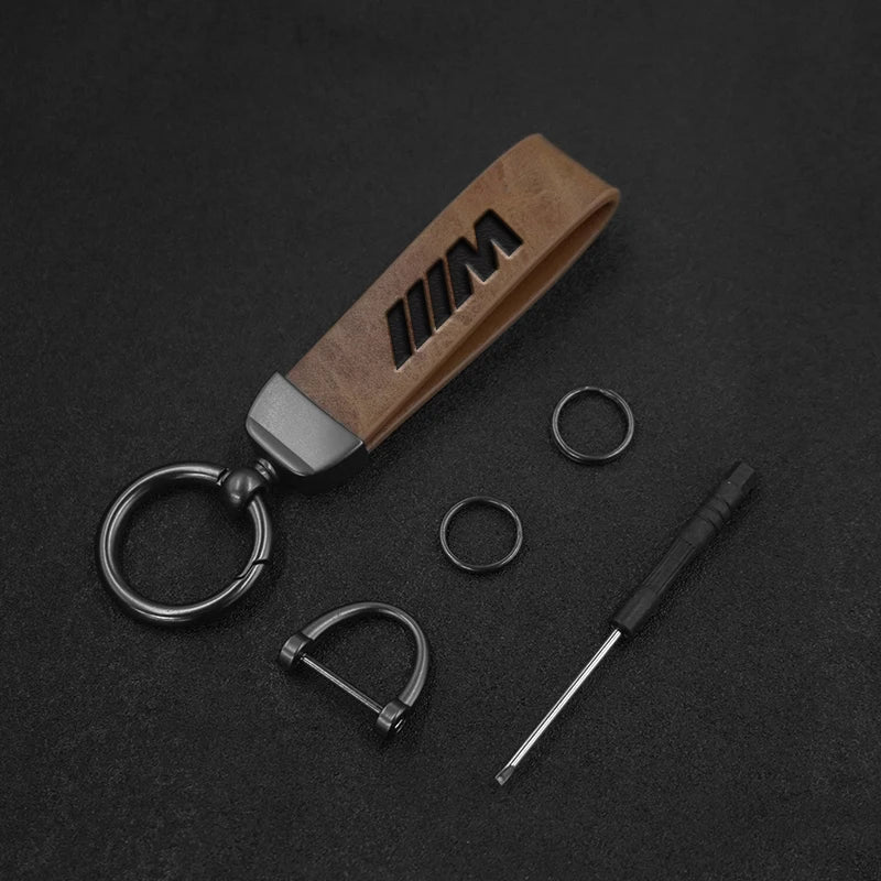 Luxury Leather Car LOGO Keychain Rings Keyring Pendant For BMW M X1 X2 X3 X5 X6 E46 E39 E90 E36E60 E34 E30 F30 G20 Accessories
